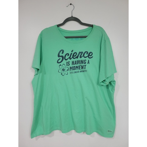 Life Is Good Tops - Life‎ Is Good Science Is Having A Moment Women's Green Shirt 3XL